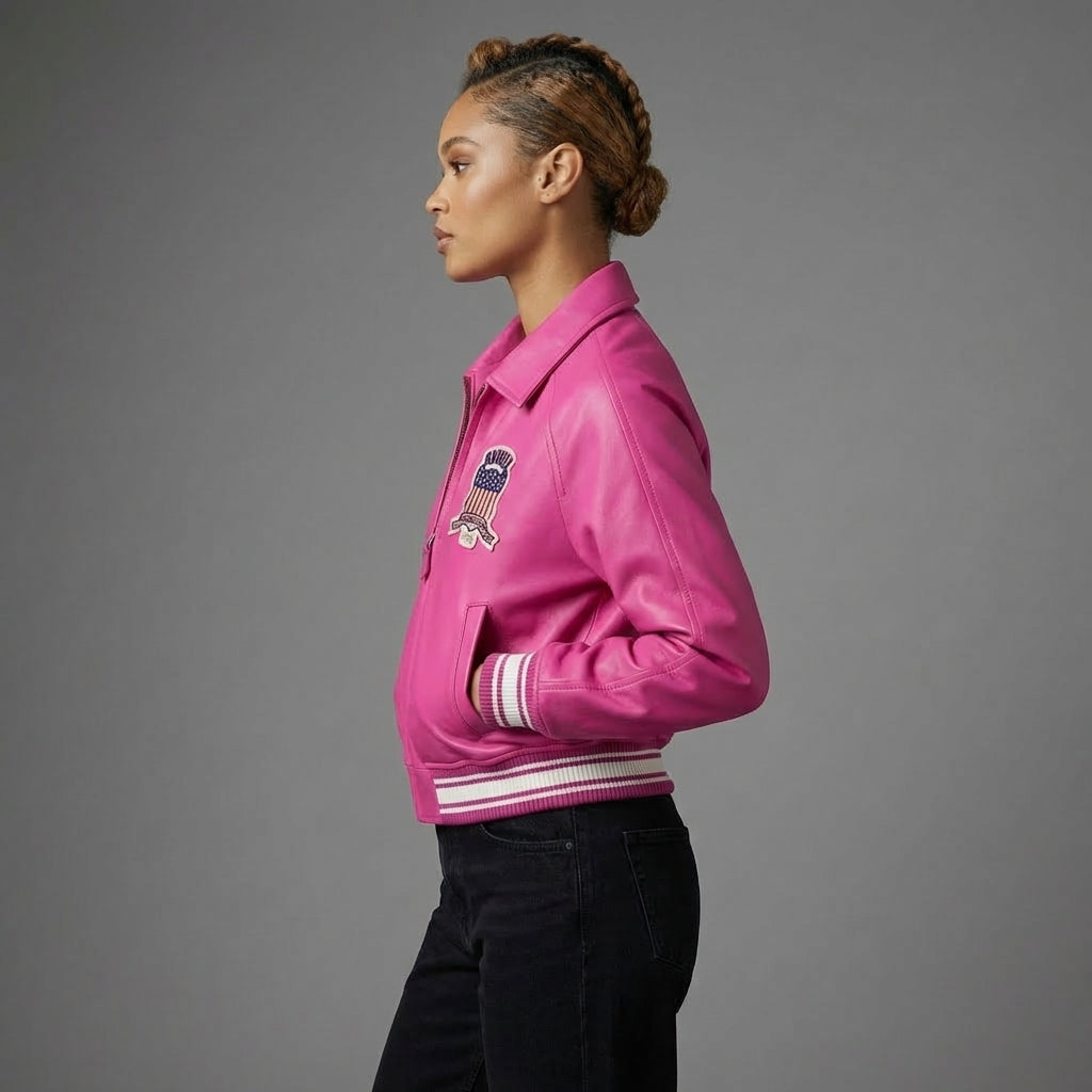 Pink Rebel Street Varsity Jacket for Women