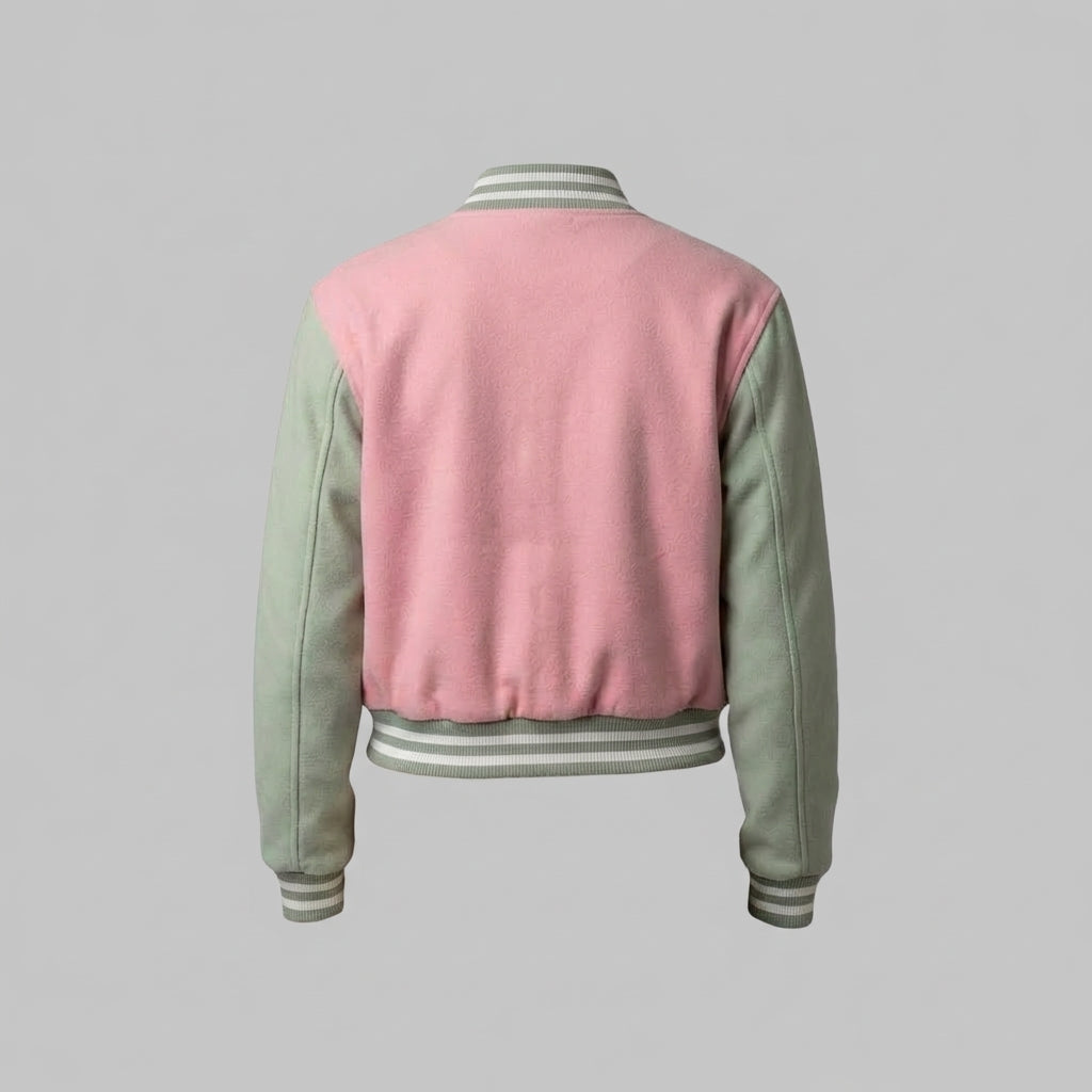 Pink SeaFusion Luxe Varsity Jacket for Women