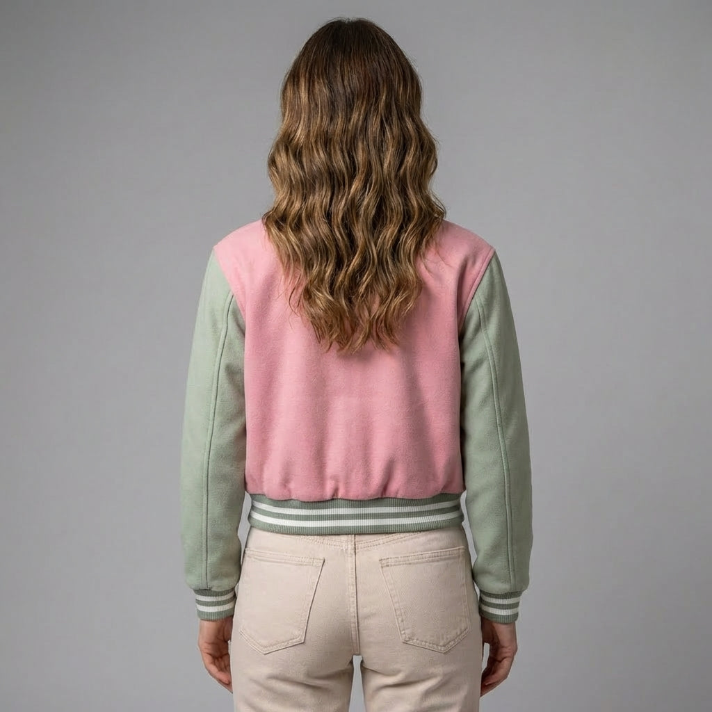 Pink SeaFusion Luxe Varsity Jacket for Women
