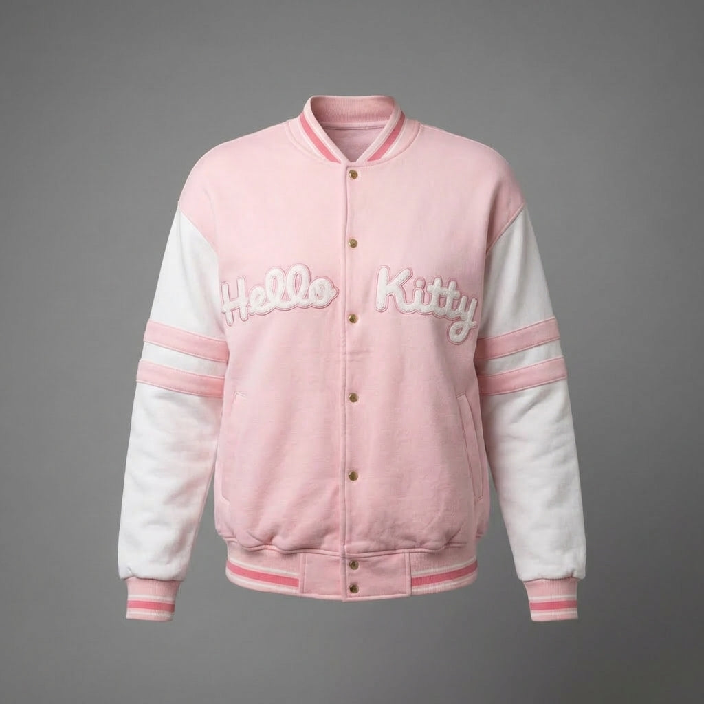 Pink & White Hello Kitty Varsity Jacket