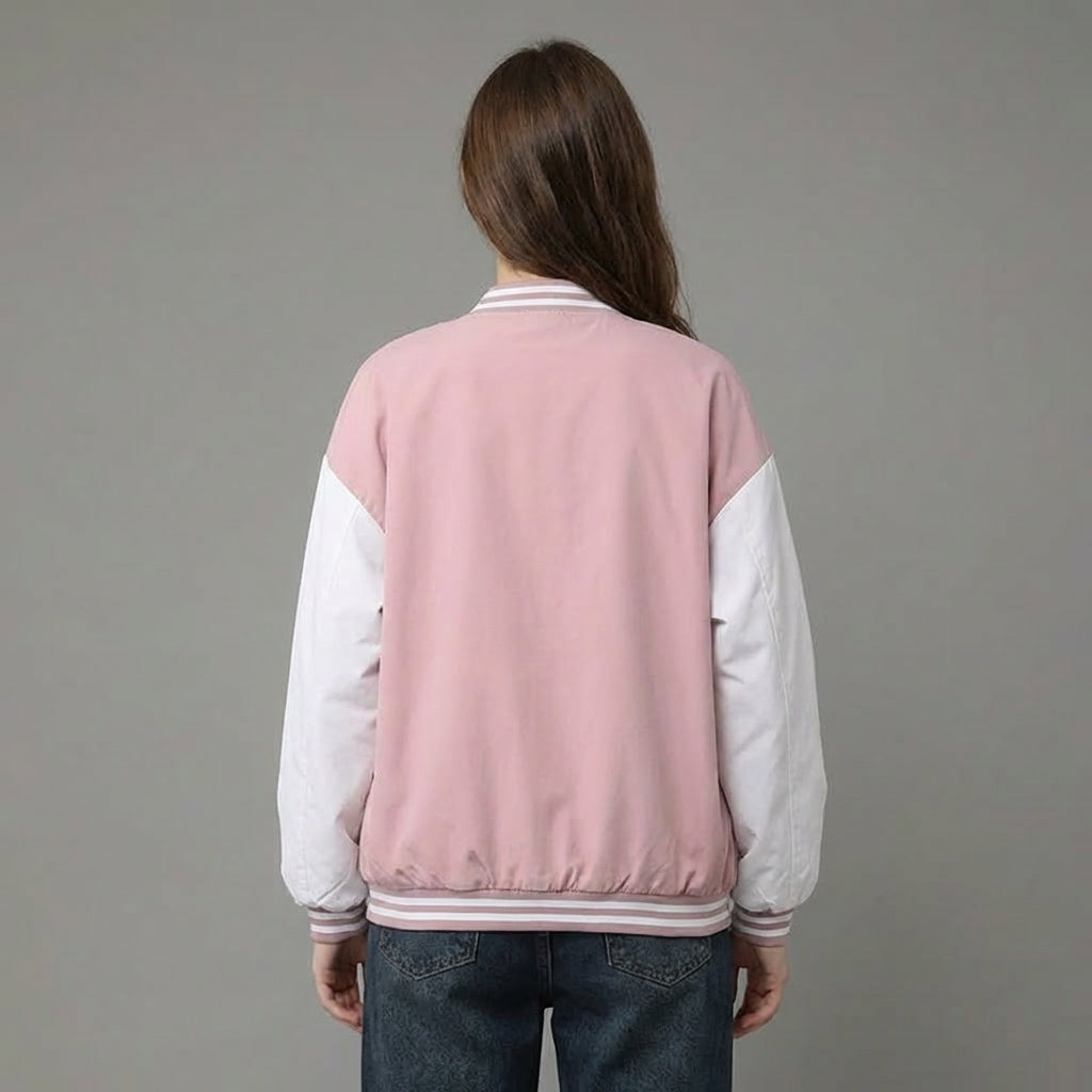 Pink varsity jacket women