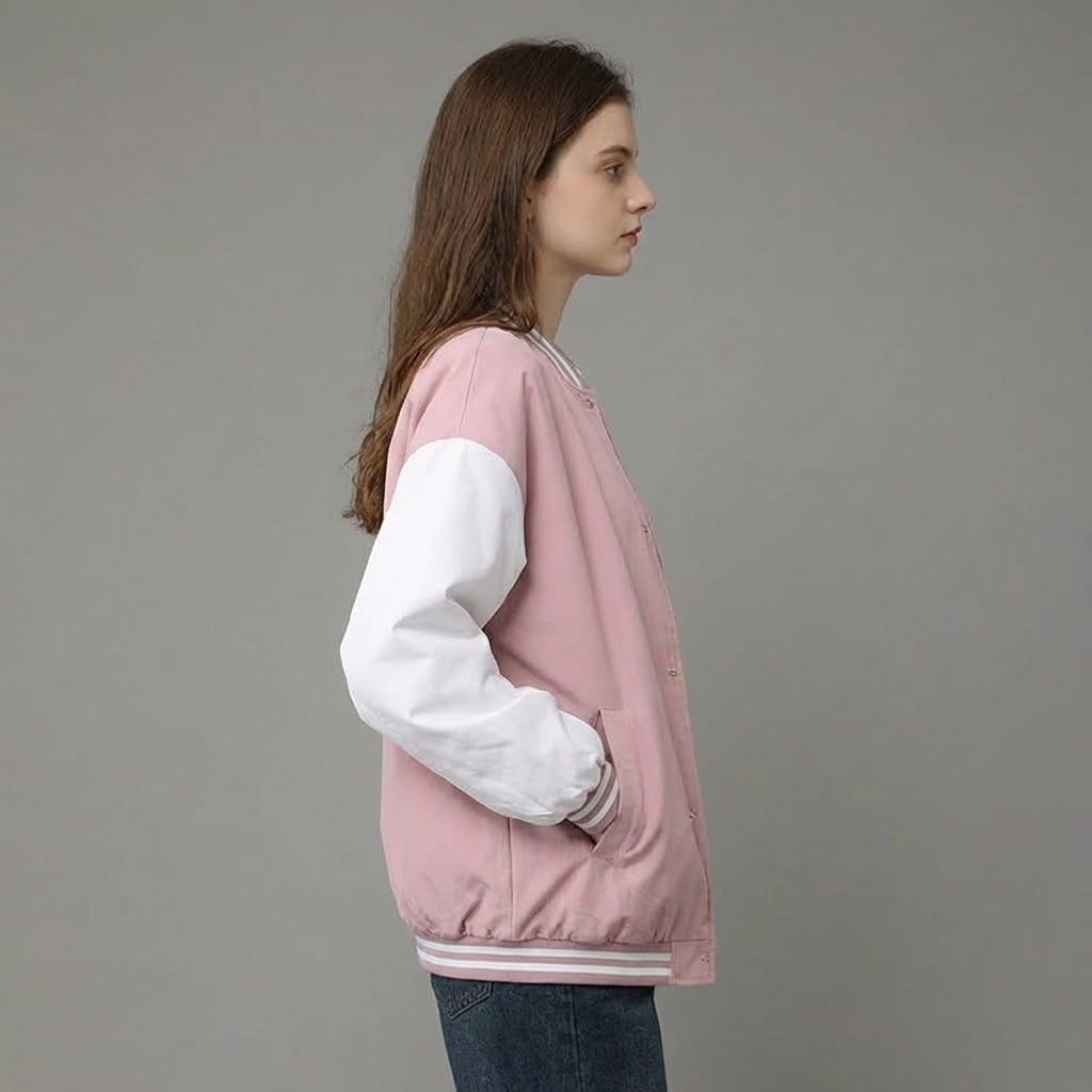 Pink varsity jacket women