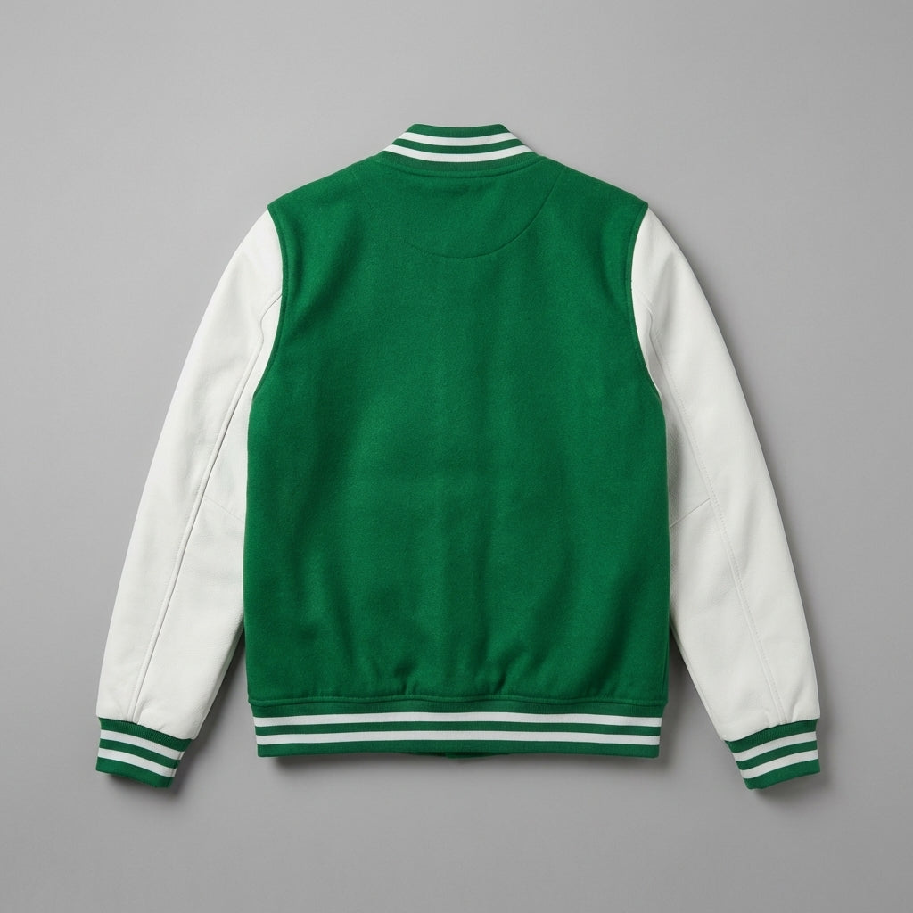 Emerald White Women’s Varsity Jacket