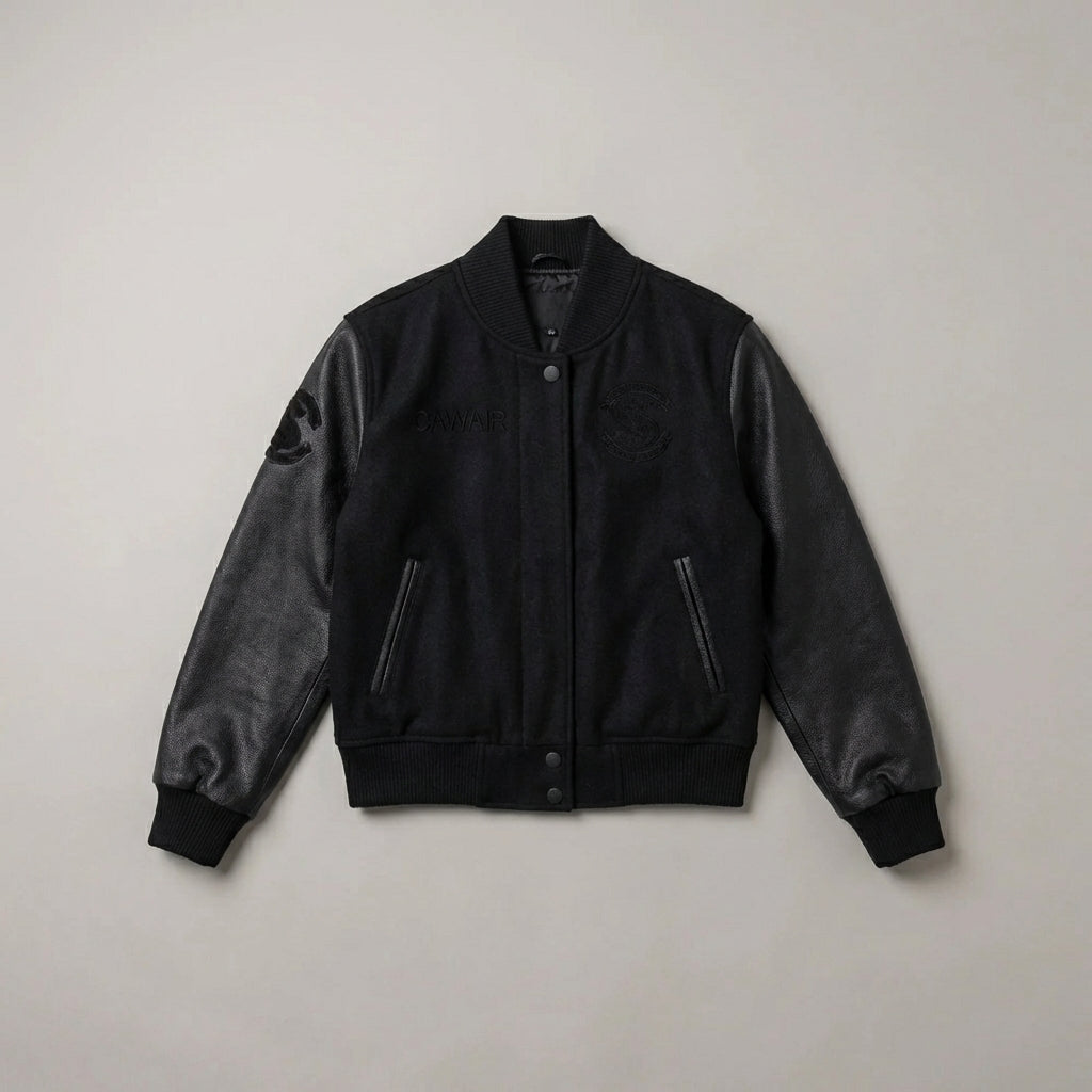 Black Fusion Women’s Classic Varsity Jacket