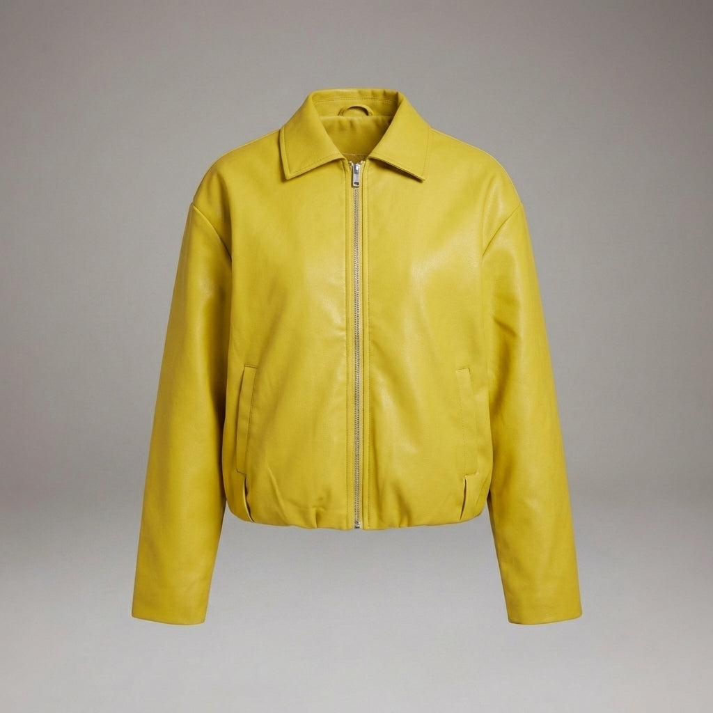 Lemon Glow Aura Women’s Varsity Jacket