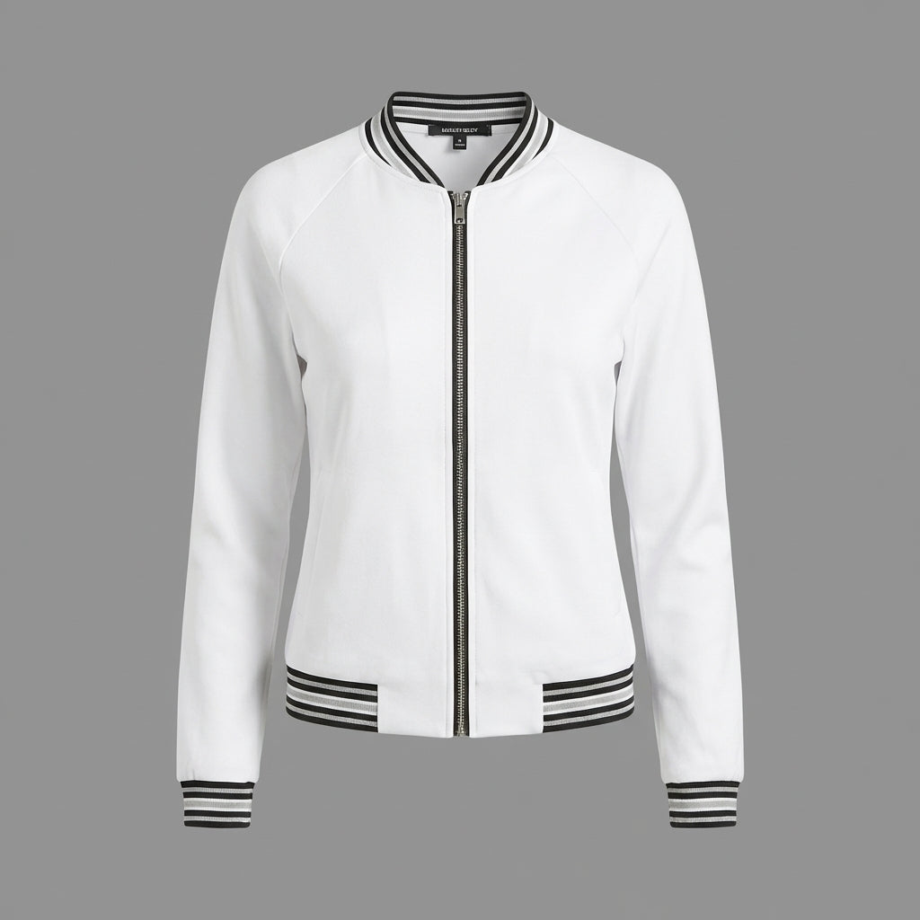 Pure White Women’s Varsity Jacket