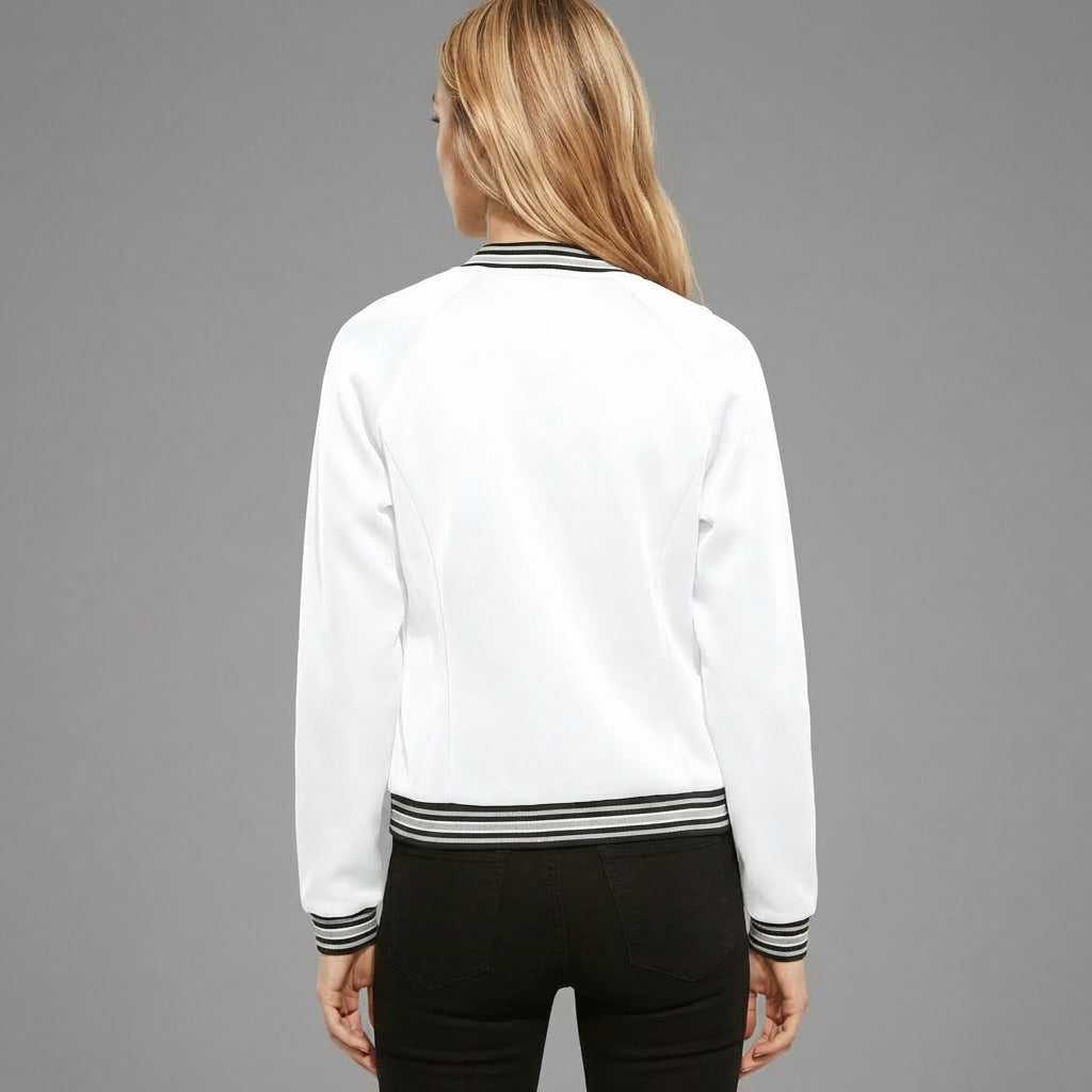 Pure White Women’s Varsity Jacket