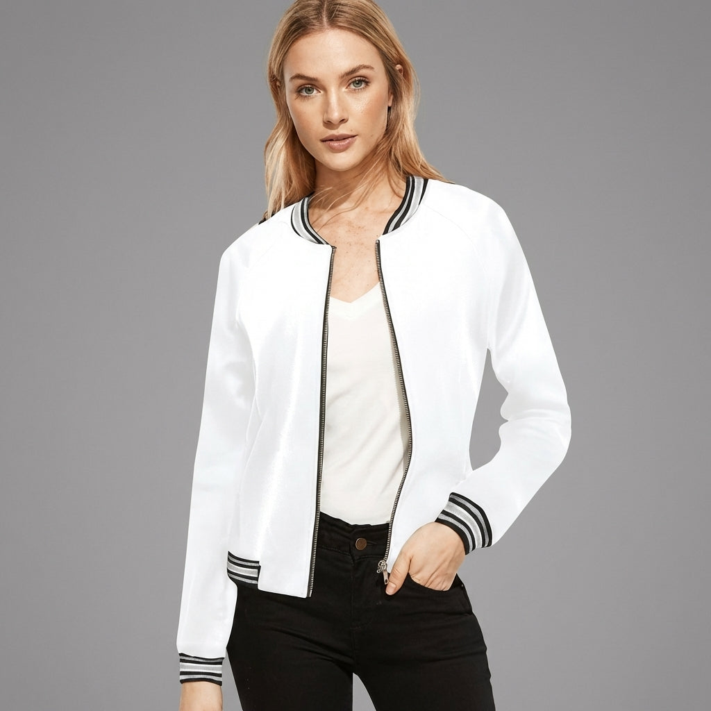 Pure White Women’s Varsity Jacket