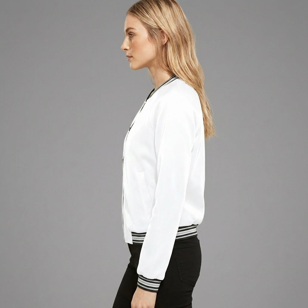 Pure White Women’s Varsity Jacket