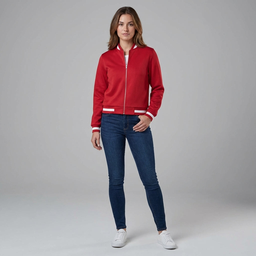 Red Essence Varsity Jacket