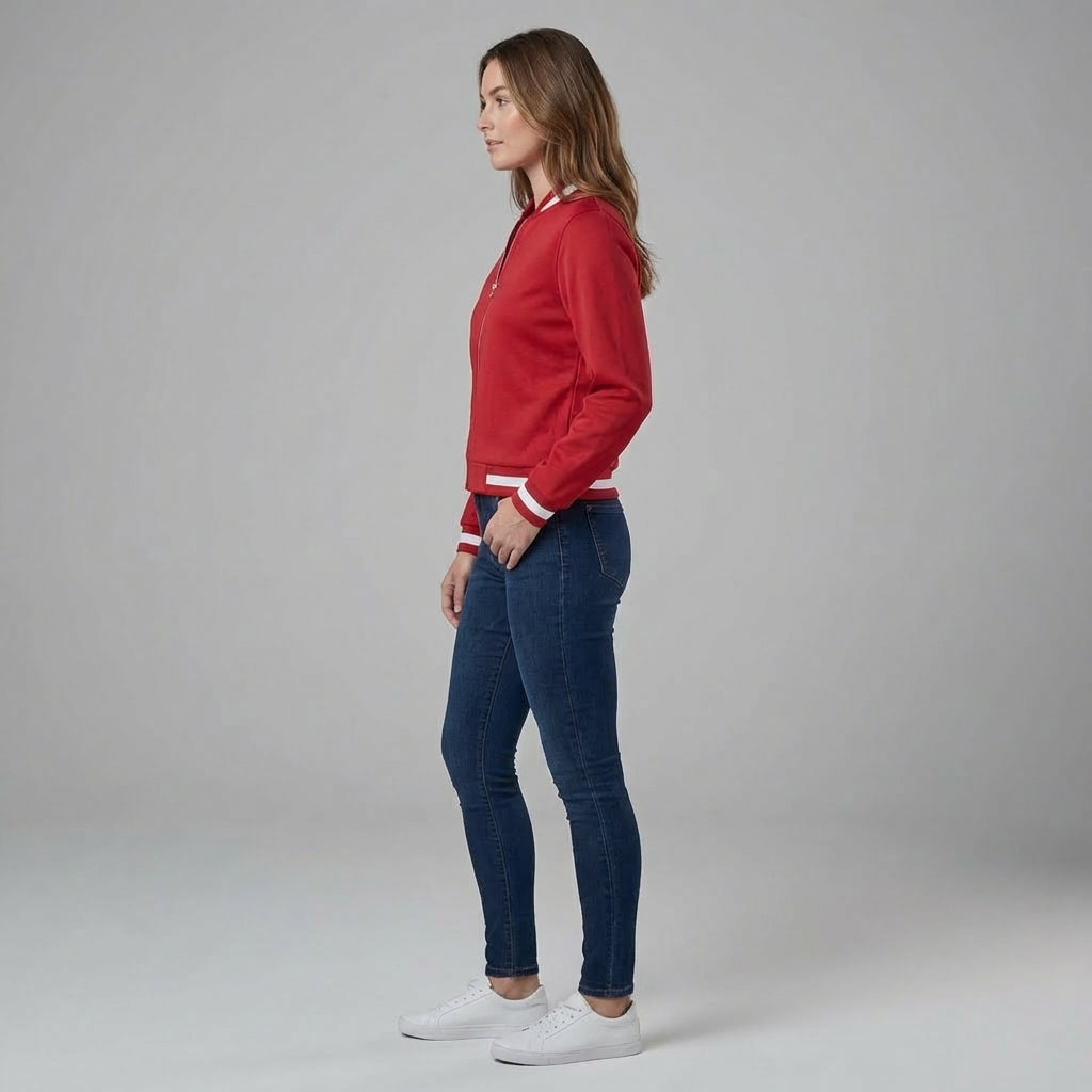 Red Essence Varsity Jacket