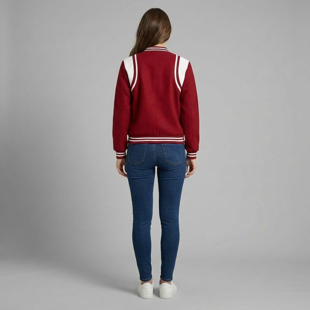 Scarlet Vibe Women’s Varsity Jacket
