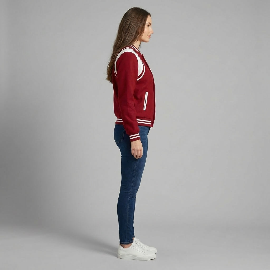Scarlet Vibe Women’s Varsity Jacket