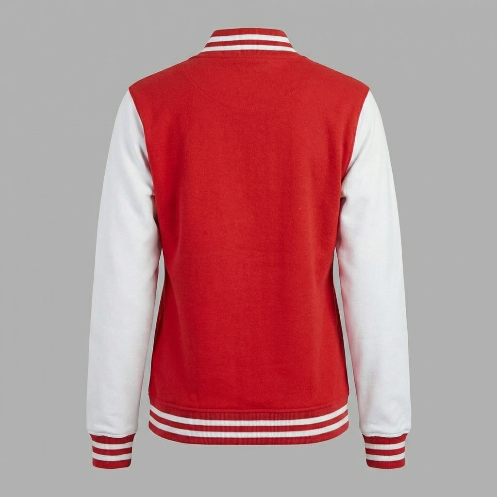 Scarlet & Ivory Red Women Varsity Jacket