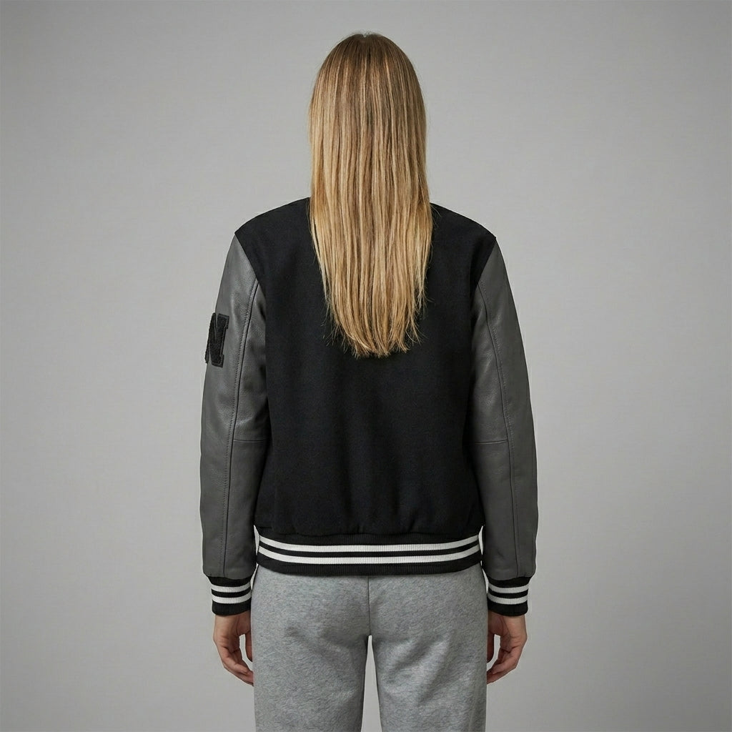 Shadow Slate Classic Varsity Jacket