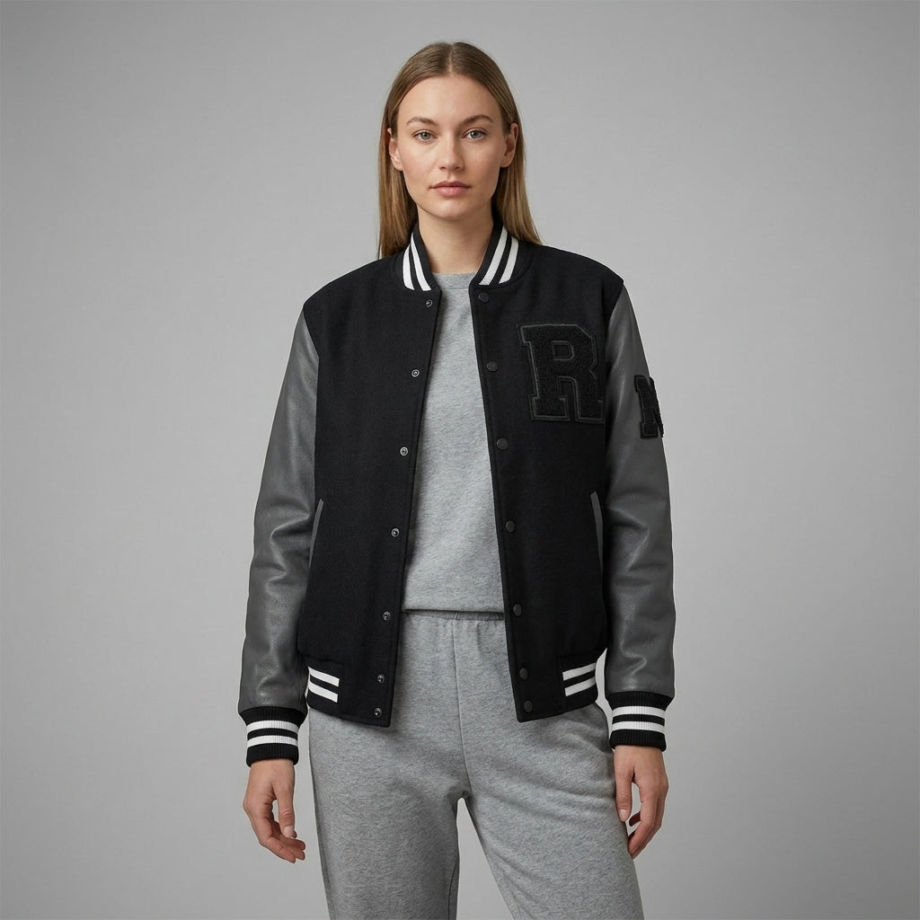 Shadow Slate Classic Varsity Jacket