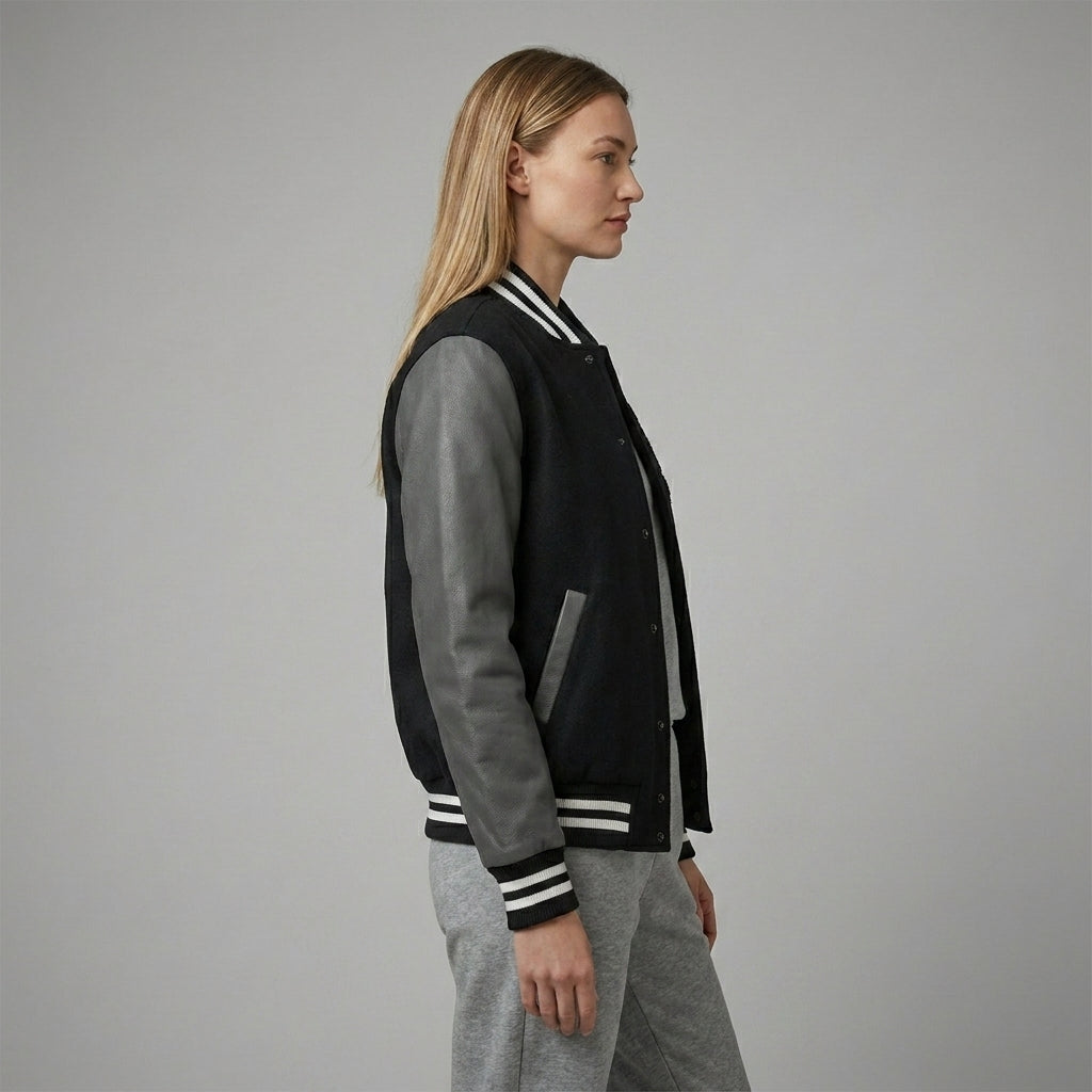 Shadow Slate Classic Varsity Jacket