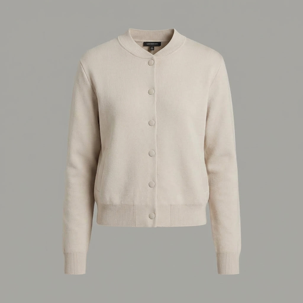 Beige Classic Varsity Jacket