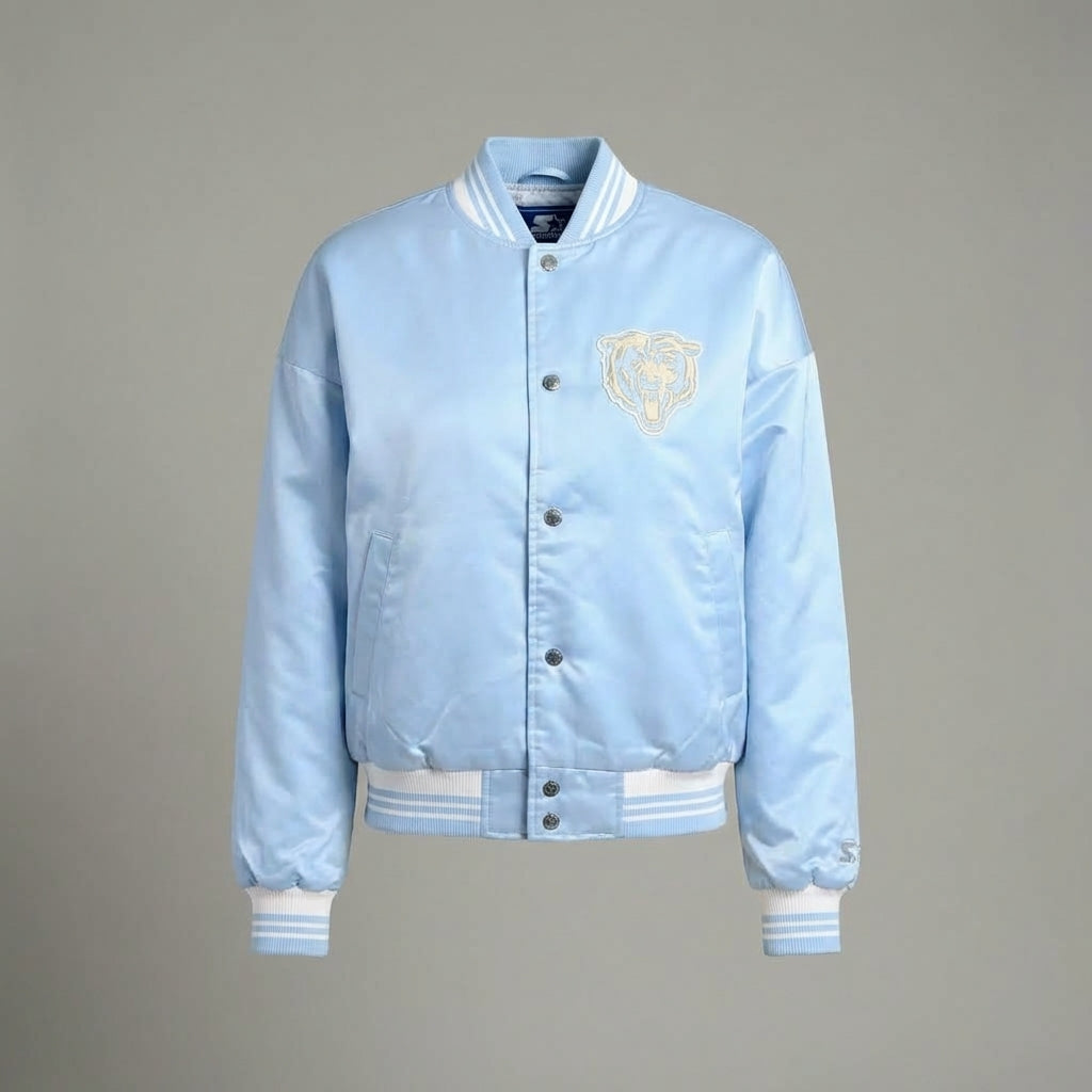 Sky Blue Chic Women’s Varsity Jacket