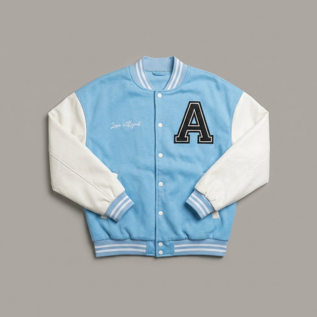 Sky Blue Classic Women’s Varsity Jacket