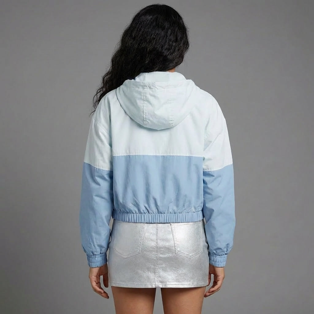 Sky Blue & White Women’s Varsity Jacket
