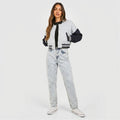 Slate Grey & Navy Blue Women’s Varsity Jacket