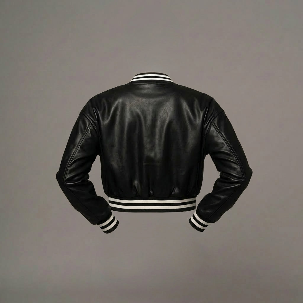 Sleek Black Women’s Varsity Jacket