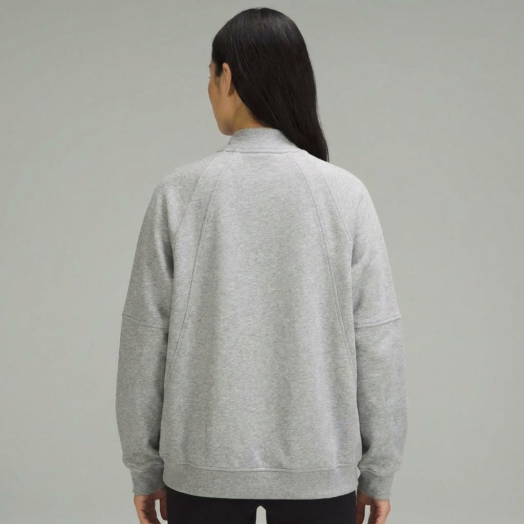 Sleek Grey Women’s Varsity Jacket