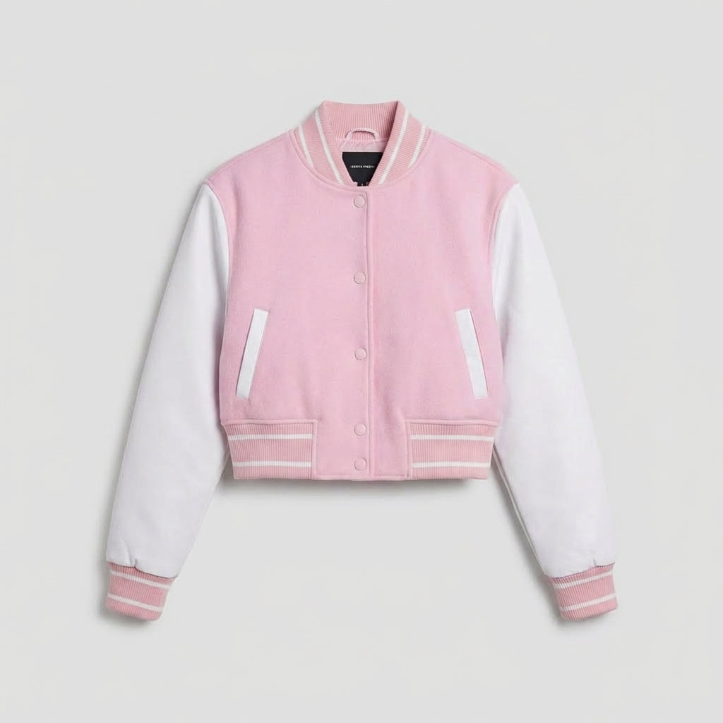 Soft Pink Luxe Women’s Varsity Jacket