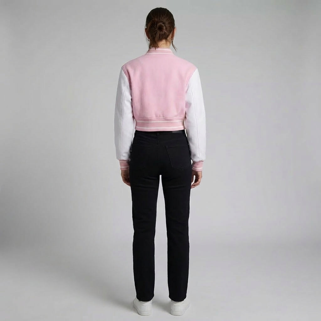 Soft Pink Luxe Women’s Varsity Jacket
