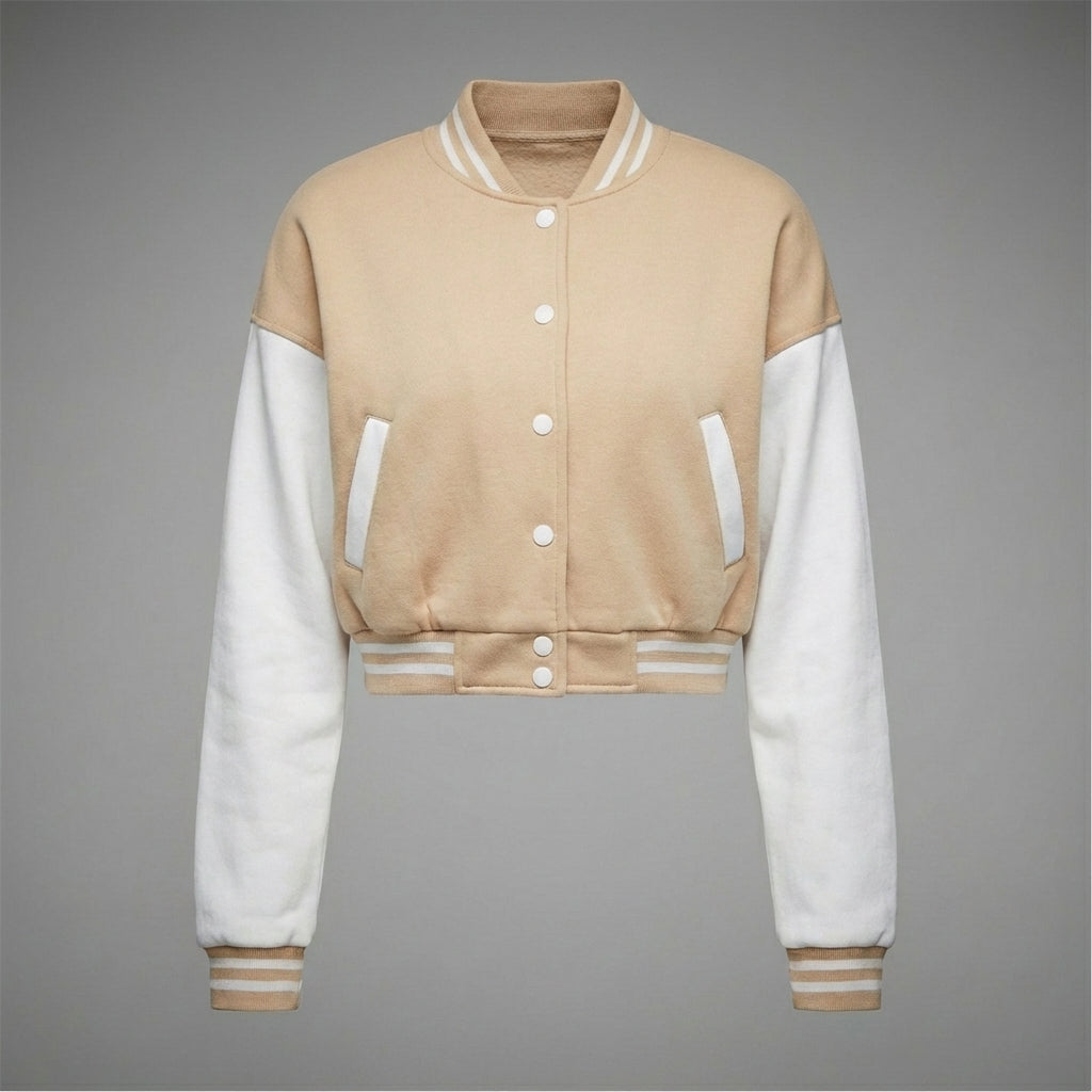 Soft Taupe Classic Women’s Varsity Jacket
