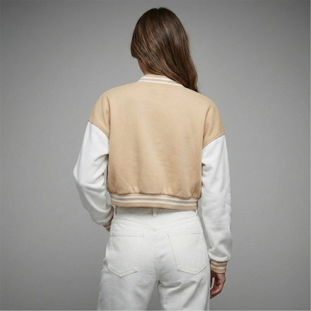 Soft Taupe Classic Women’s Varsity Jacket