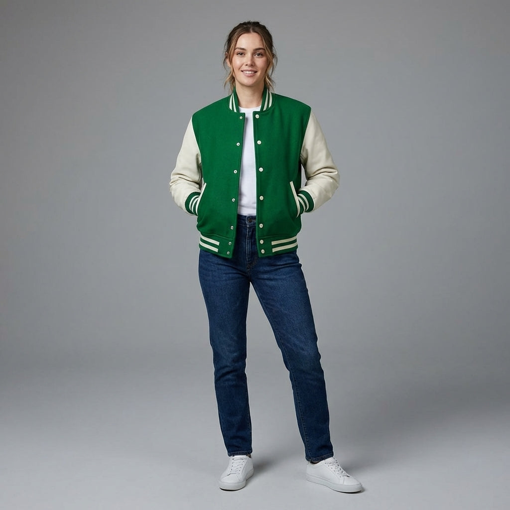 Sporty Parrot Luxe Classic Women’s Varsity Jacket