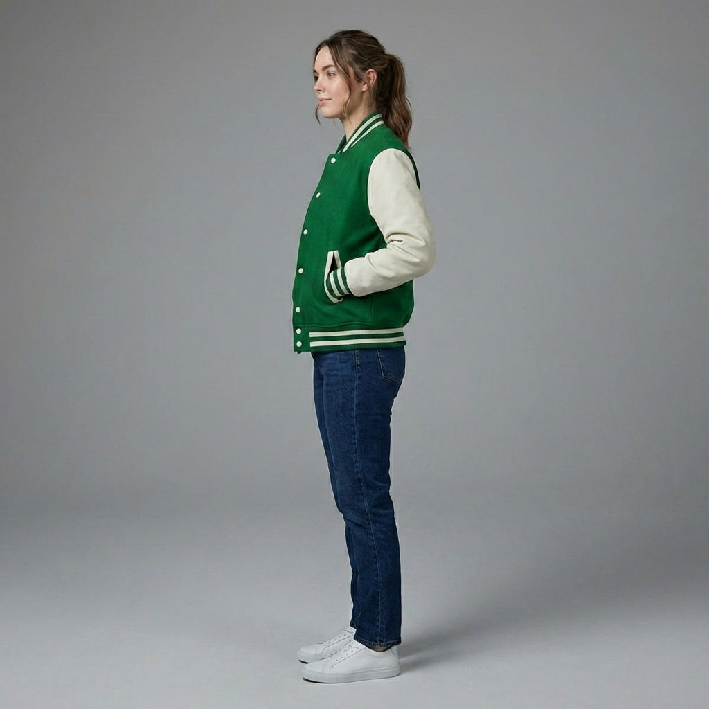 Sporty Parrot Luxe Classic Women’s Varsity Jacket
