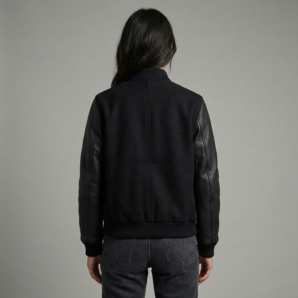 Stylish Women’s Varsity Leather Jacket