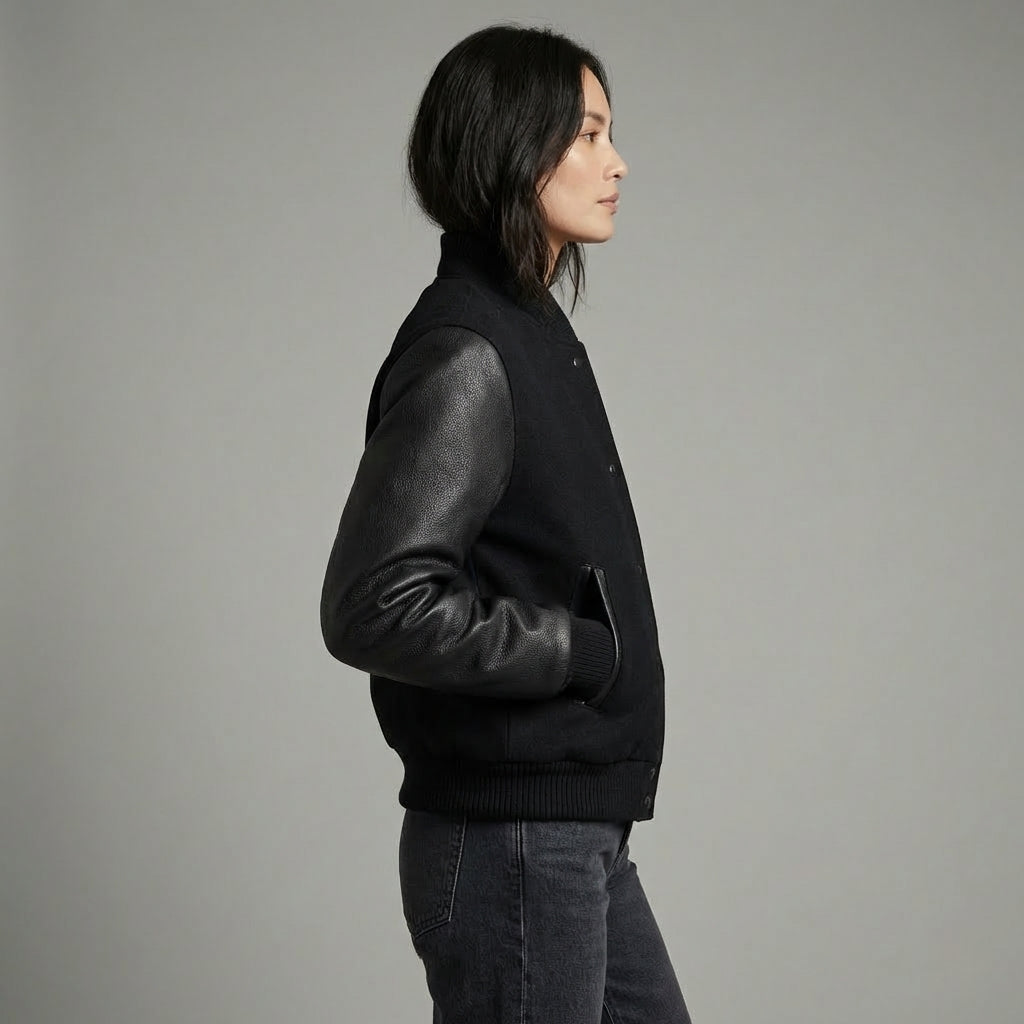 Stylish Women’s Varsity Leather Jacket