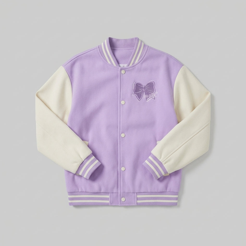 Sugar Lavender Varsity Jacket