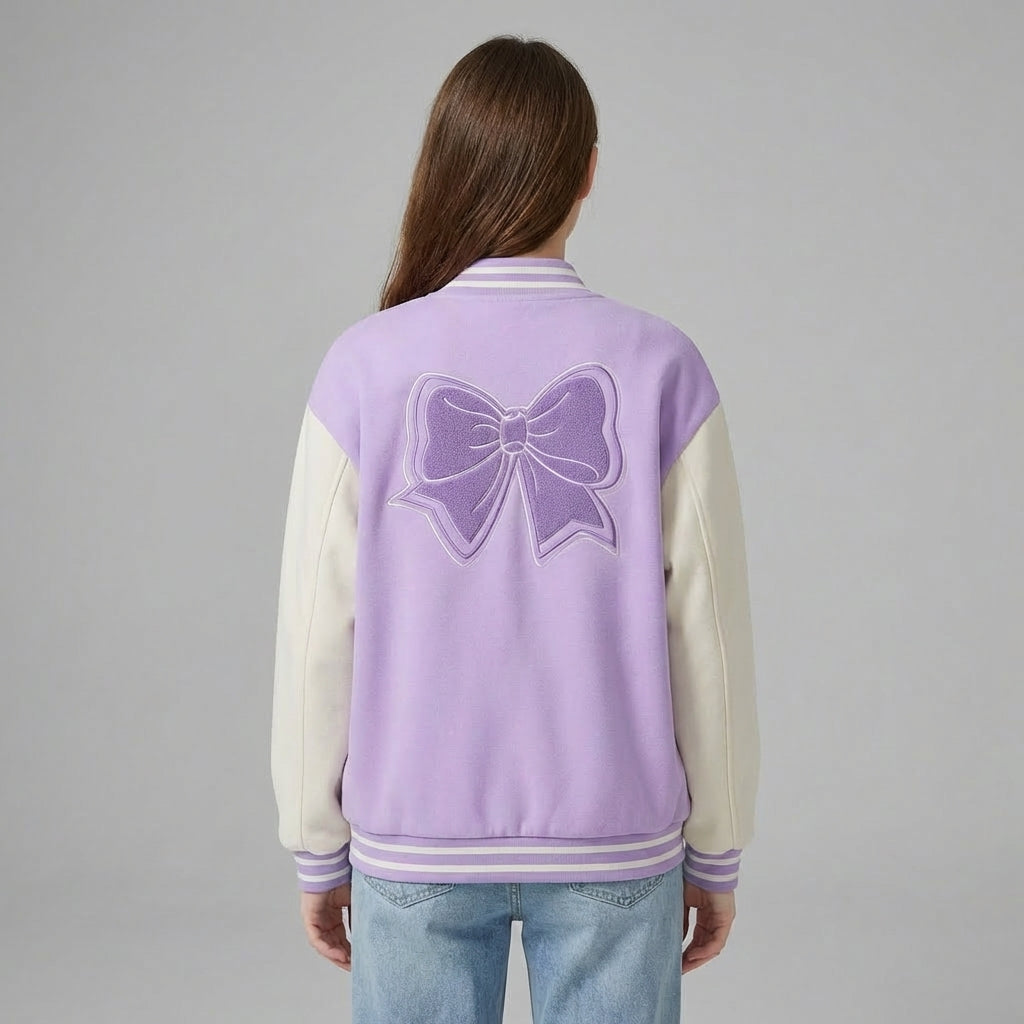 Sugar Lavender Varsity Jacket