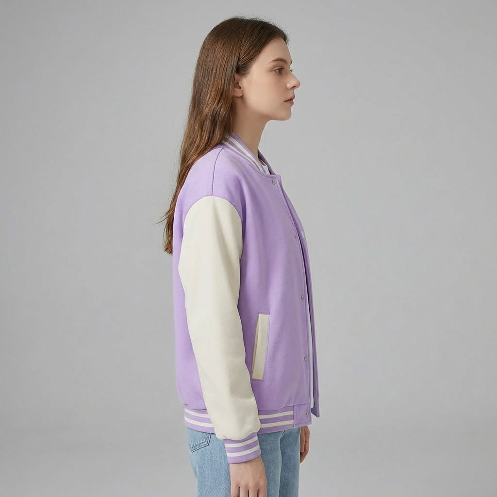 Sugar Lavender Varsity Jacket