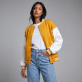 Sunny Glow Luxe Yellow Varsity Jacket