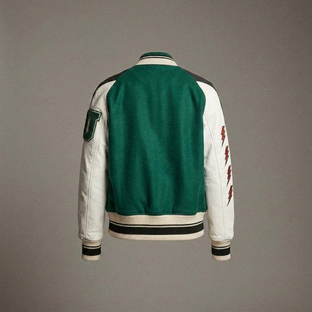 Tricolor Elegance Women’s Varsity Jacket
