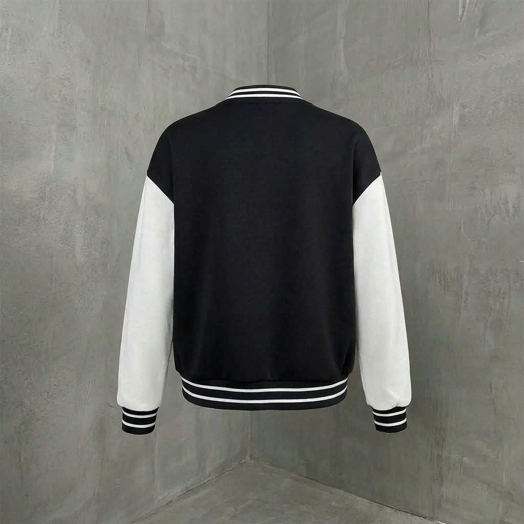 Urban Edge Black & White Women’s Varsity Jacket