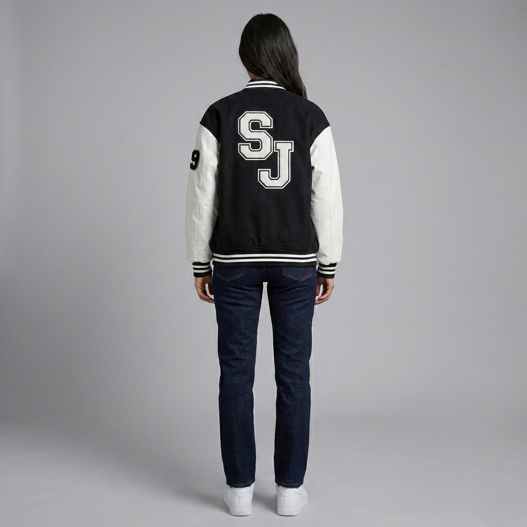 Urban Monochrome Women’s Varsity Jacket