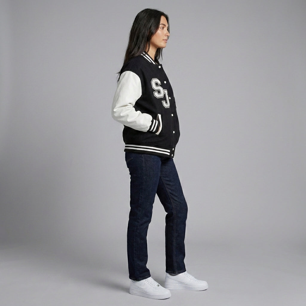 Urban Monochrome Women’s Varsity Jacket