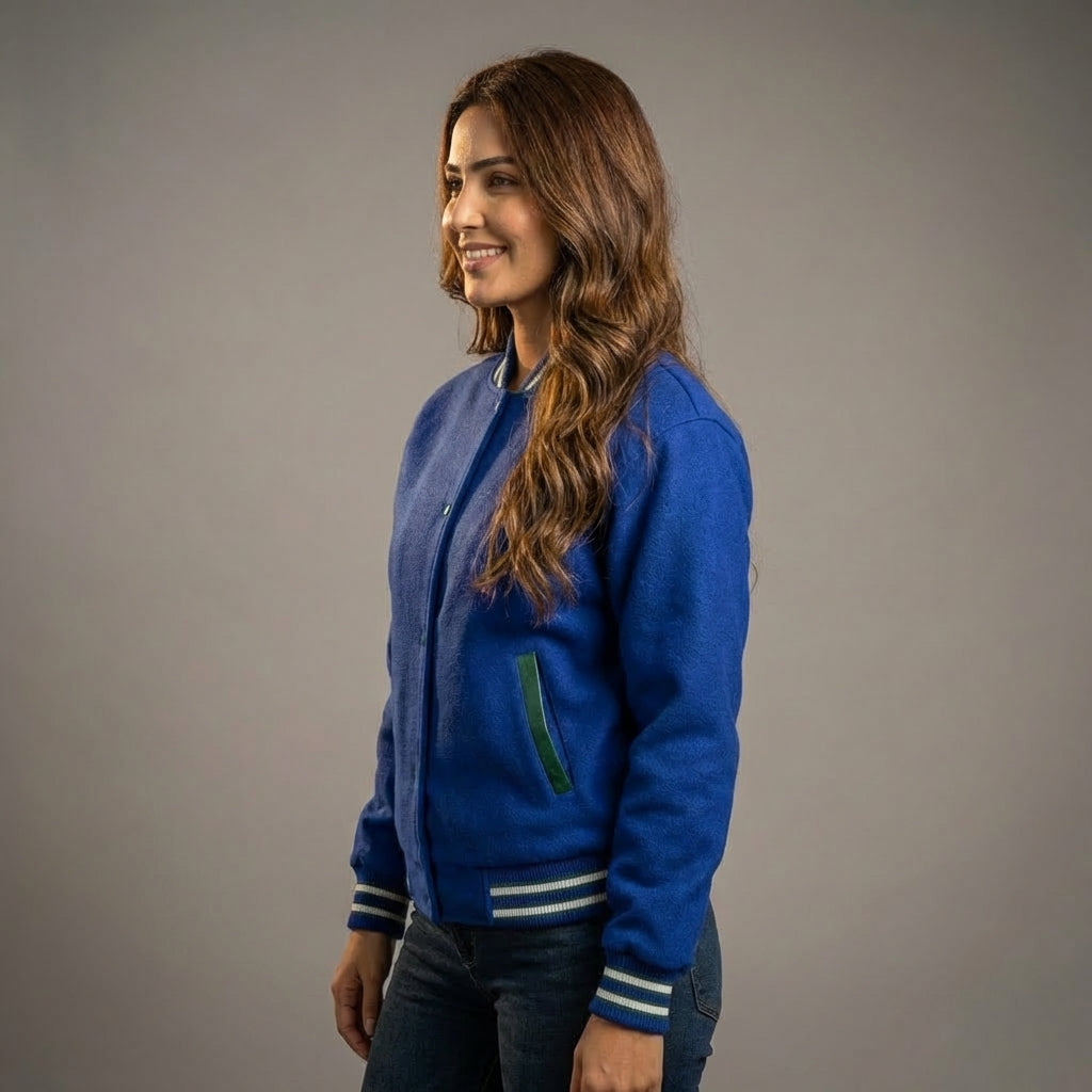 Varsity Vibe Women’s Blue Varsity Jacket