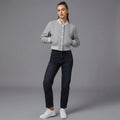 Women’s Grey Cropped Varsity Jacket