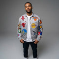 Leather Varsity Jacket – Embroidered Logo Bomber Coat