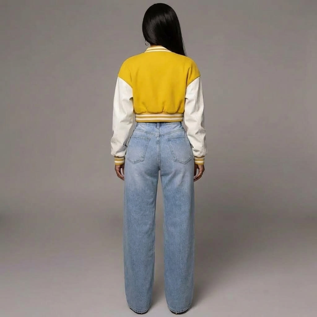 Yellow & White Elite Women’s Varsity Jacket