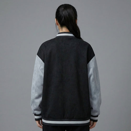 Black & Grey Women’s Varsity Bomber Jacket