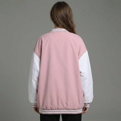 Blush Pink & White Classic Varsity Jacket